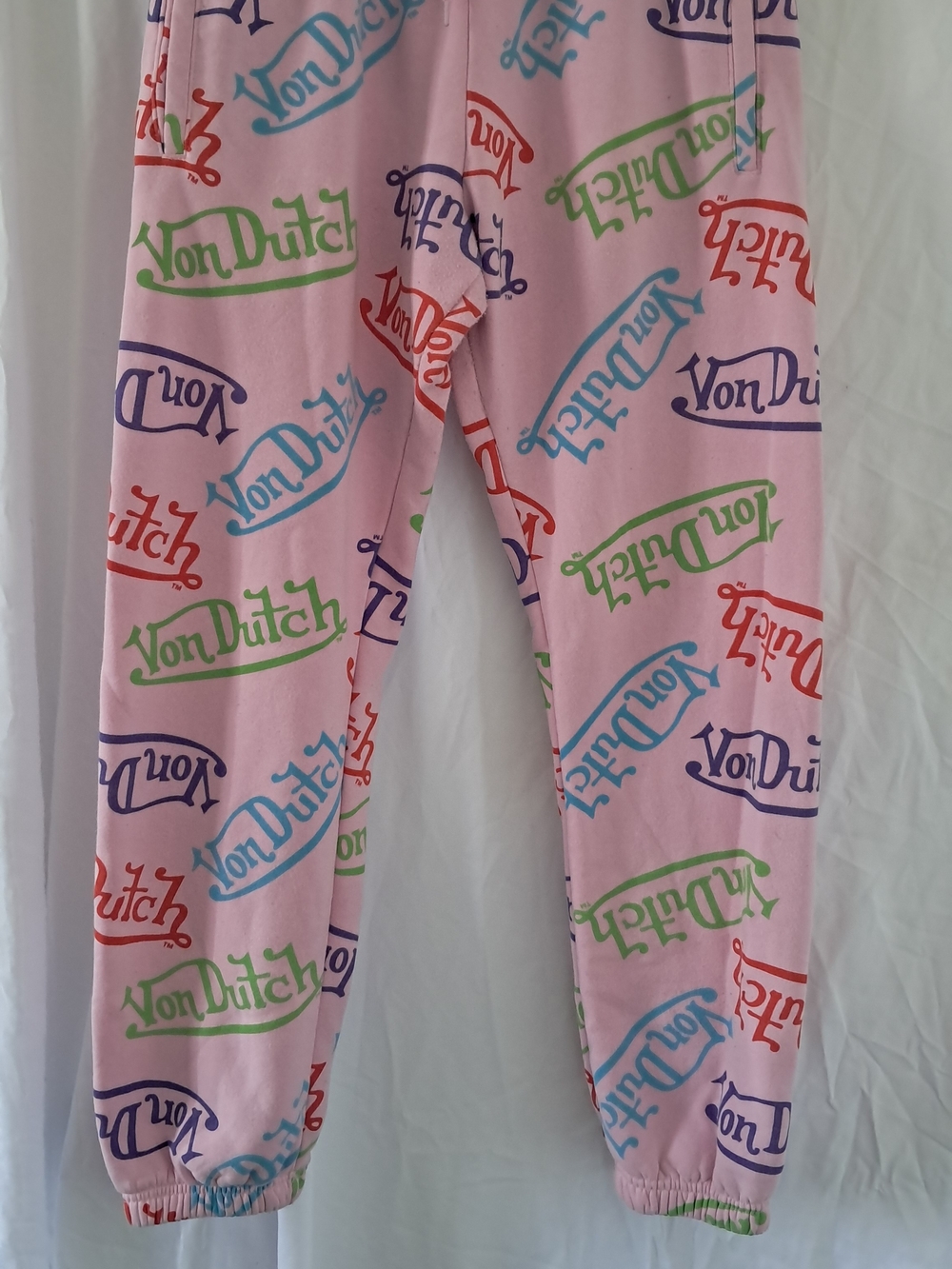 Von Dutch Pink Logo-Print Joggers. SZ M